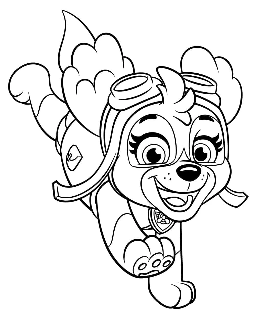 Skye Paw Patrol boyama sayfası – evde etkinlik, ücretsiz yazdır