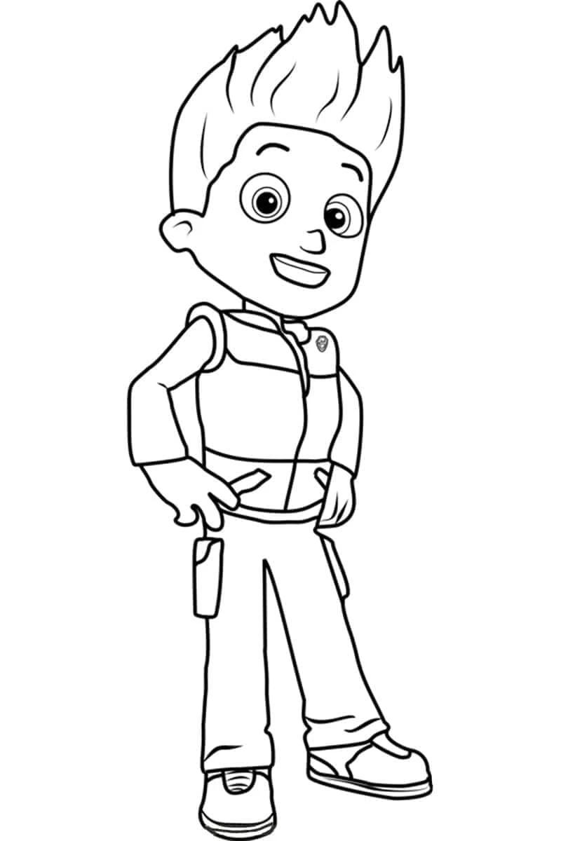Ryder Paw Patrol boyama sayfası – kolay boyama, eğitici aktivite