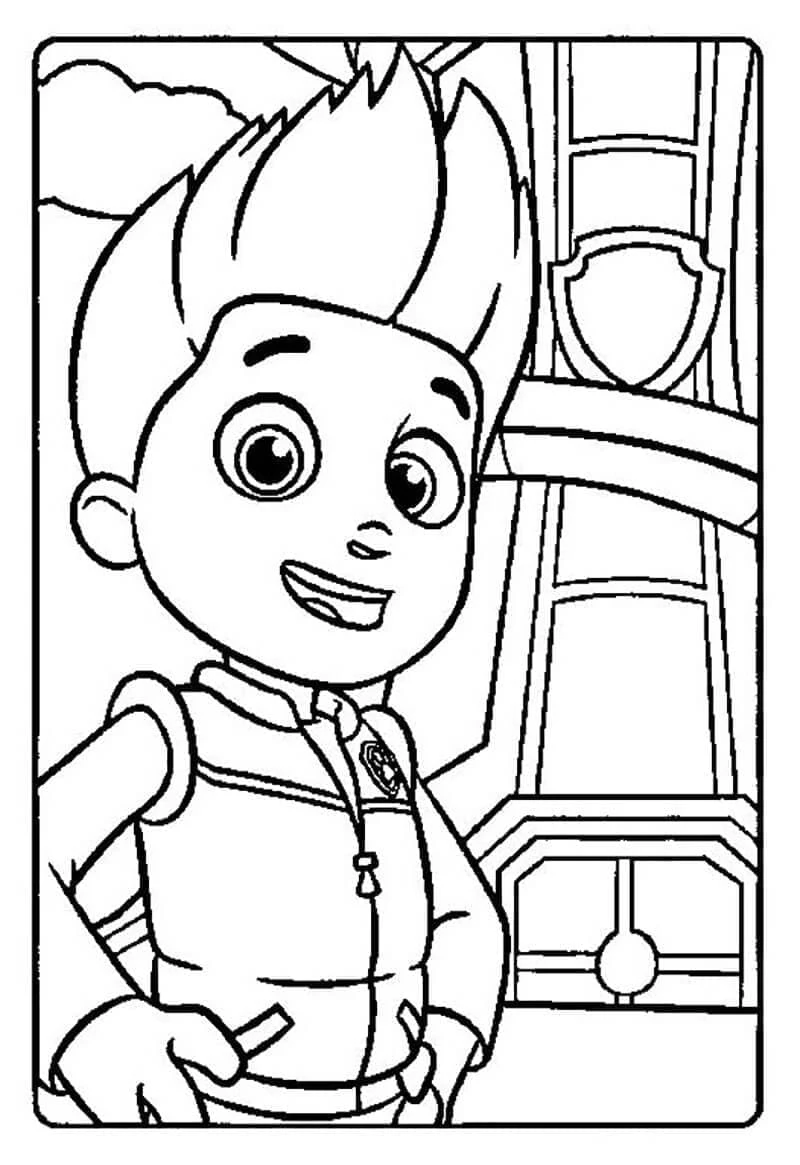 Ryder Paw Patrol boyama sayfası – sevimli karakter, sanatsal çalışma
