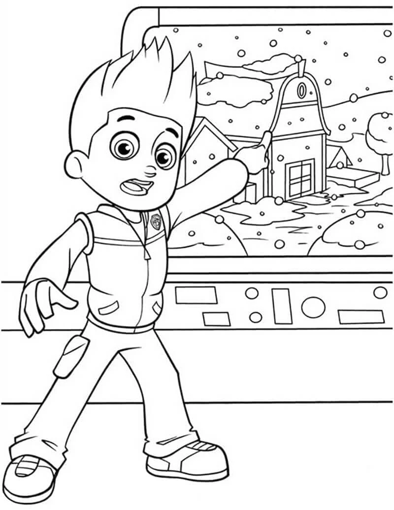 Ryder Paw Patrol boyama sayfası – el becerilerini geliştirir, boyama çalışması