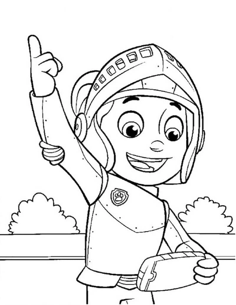 Ryder Paw Patrol boyama sayfası – sanatsal çalışma, çocuklar için