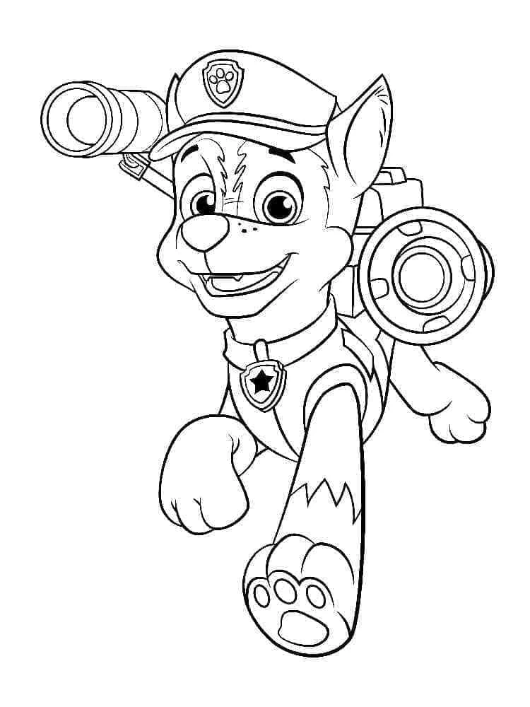 Chase Paw Patrol boyama sayfası #5 – el becerilerini geliştirir, boyama çalışması