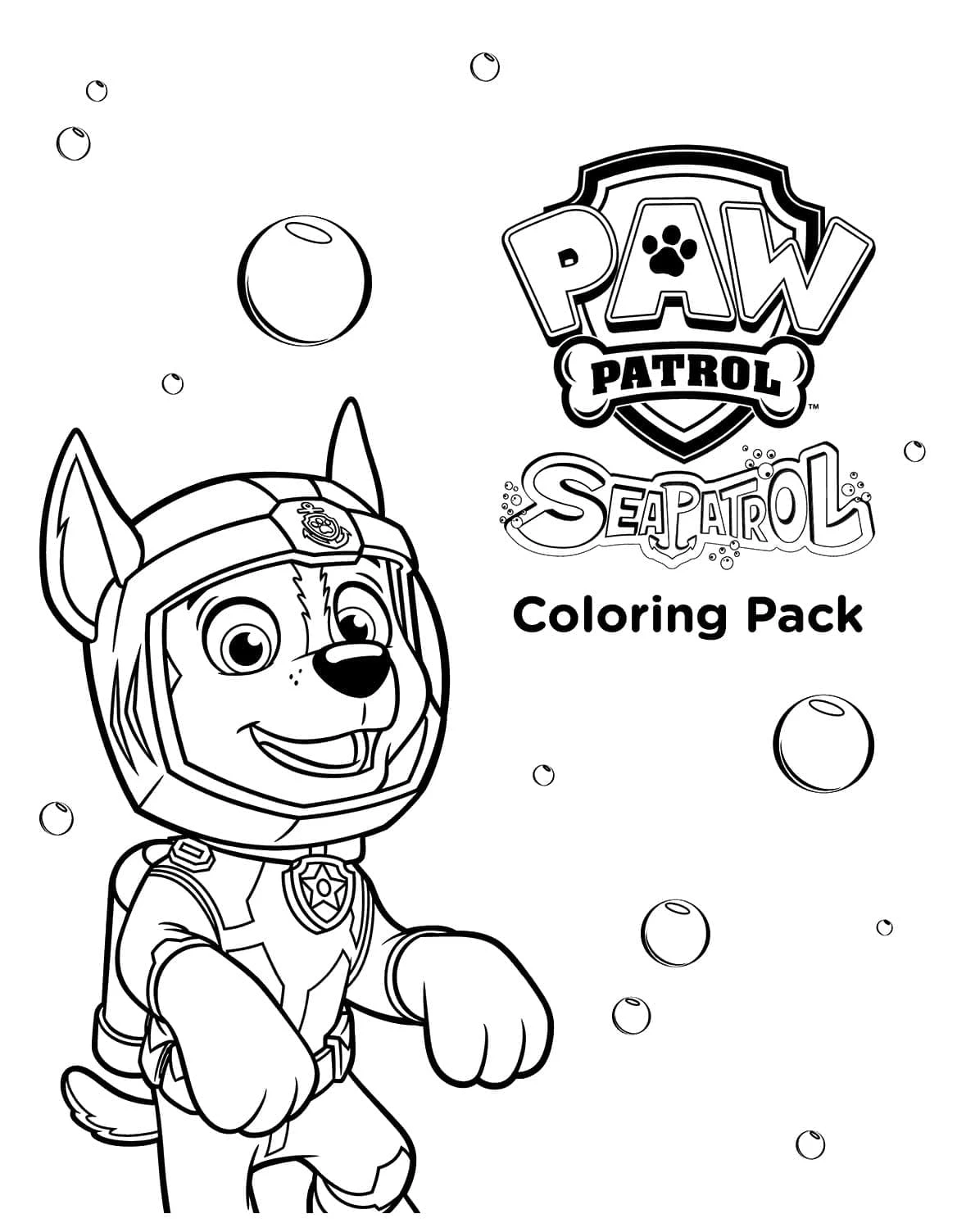 Chase Paw Patrol boyama sayfası #6 – keyifli zaman, renkli çizimler