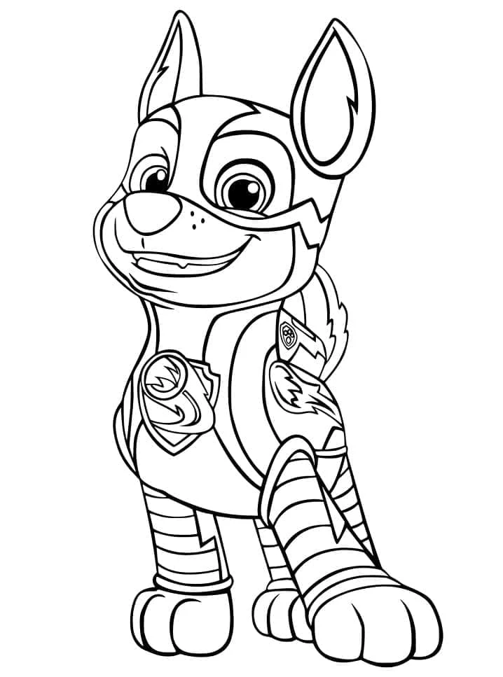 Chase Paw Patrol boyama sayfası – sanatsal çalışma, çocuklar için