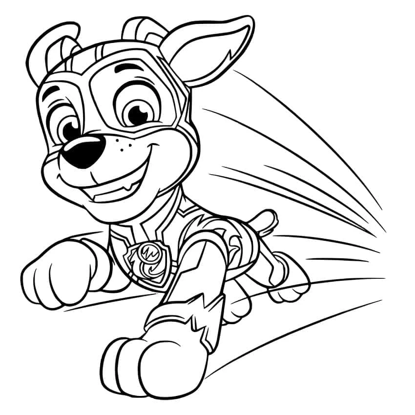 Chase Paw Patrol boyama sayfası – basit çizim, kolay boyama