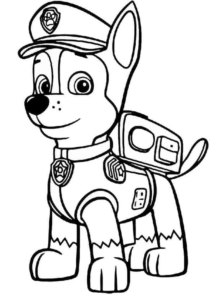 Chase Paw Patrol boyama sayfası – ücretsiz yazdır, boyama etkinliği