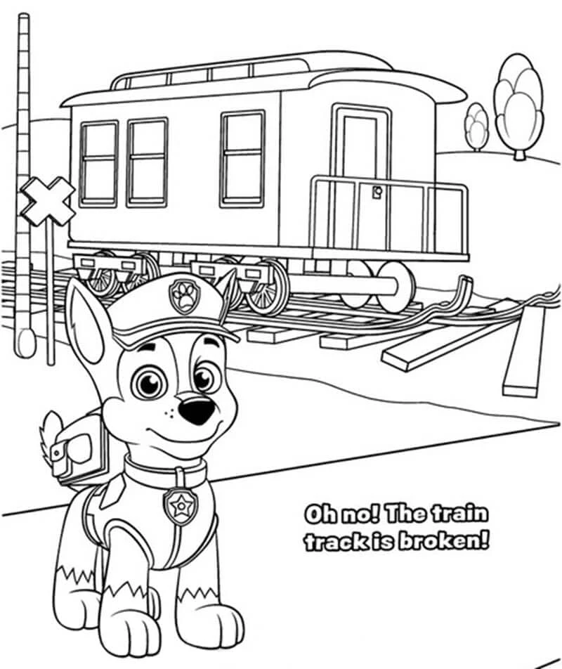 Chase Paw Patrol boyama sayfası – boyama etkinliği, çocuk aktivitesi