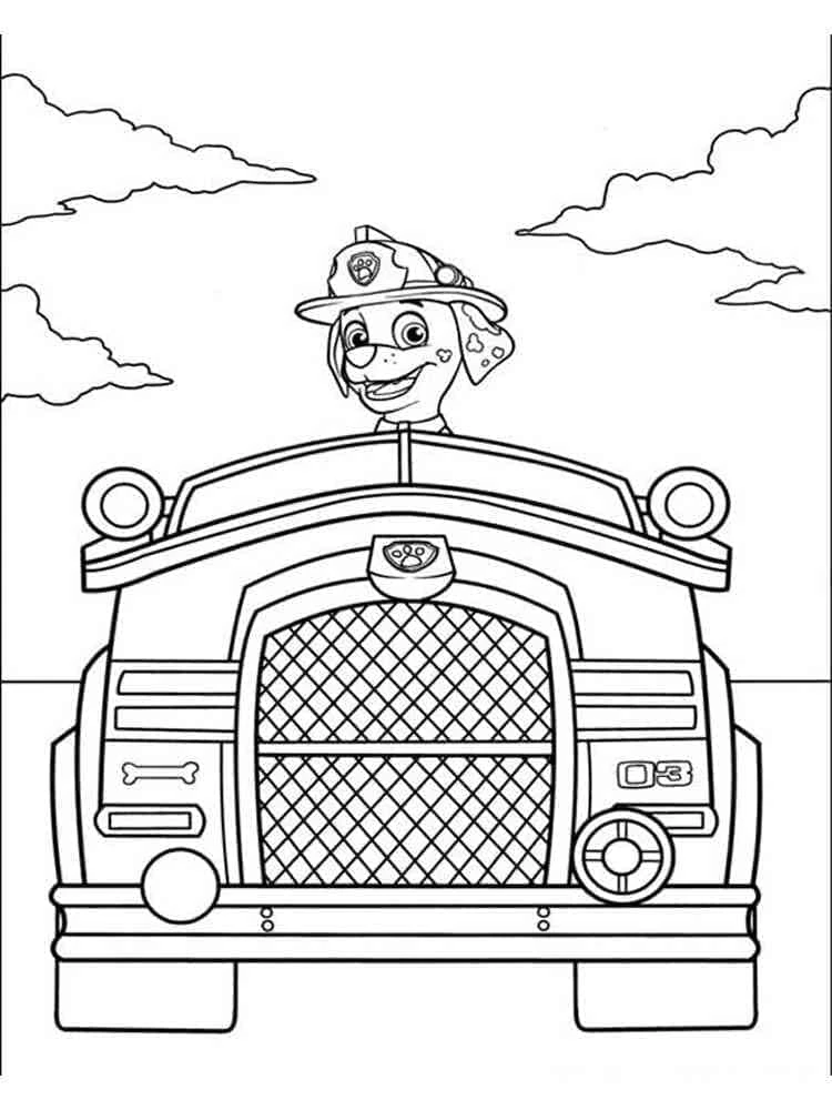 Marshall Paw Patrol boyama sayfası #8 – aile ile vakit geçirme, renk bilgisini öğretir
