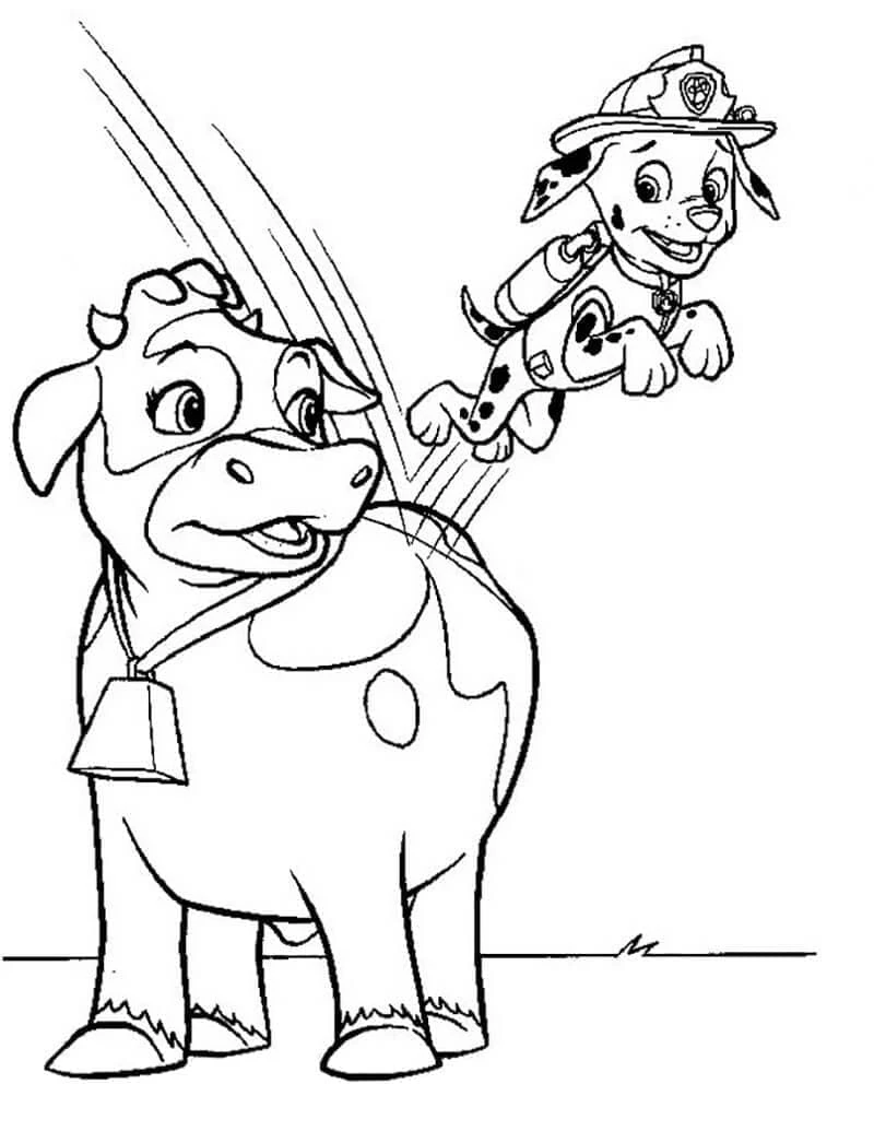 Marshall Paw Patrol boyama sayfası #15 – renk bilgisini öğretir, günlük etkinlik önerisi