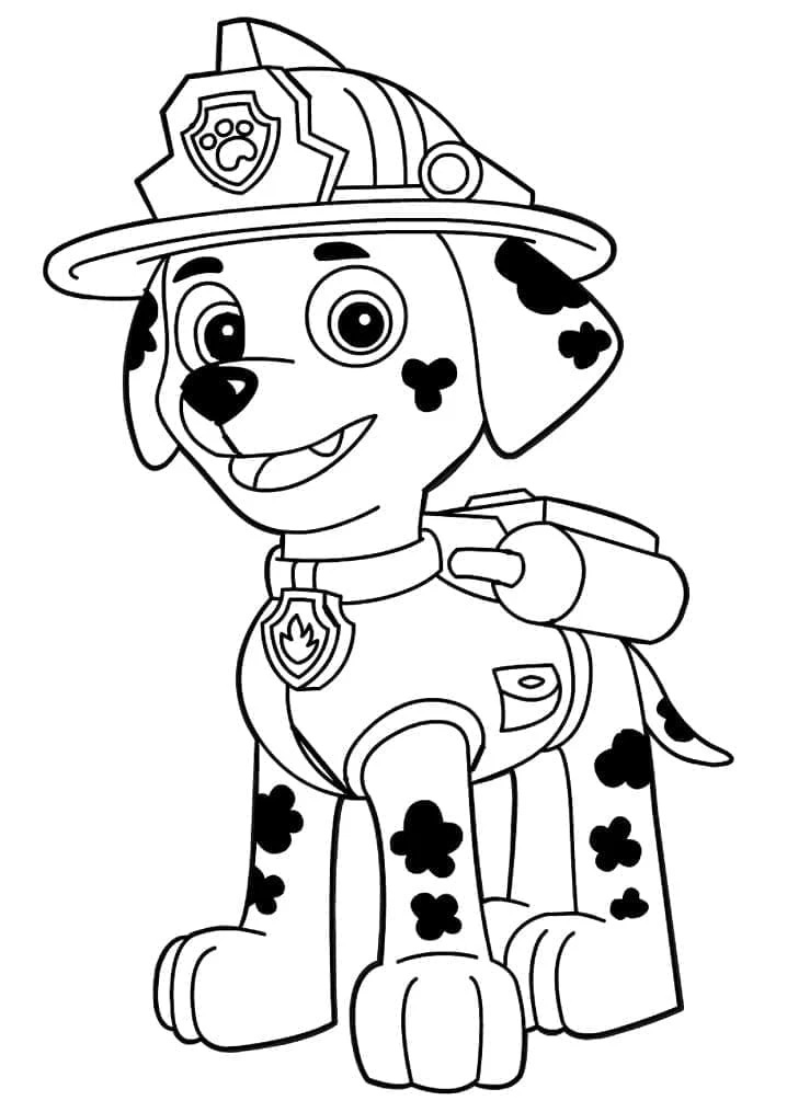 Marshall Paw Patrol boyama sayfası #18 – kolay indirilebilir, eğlenceli öğrenme deneyimi
