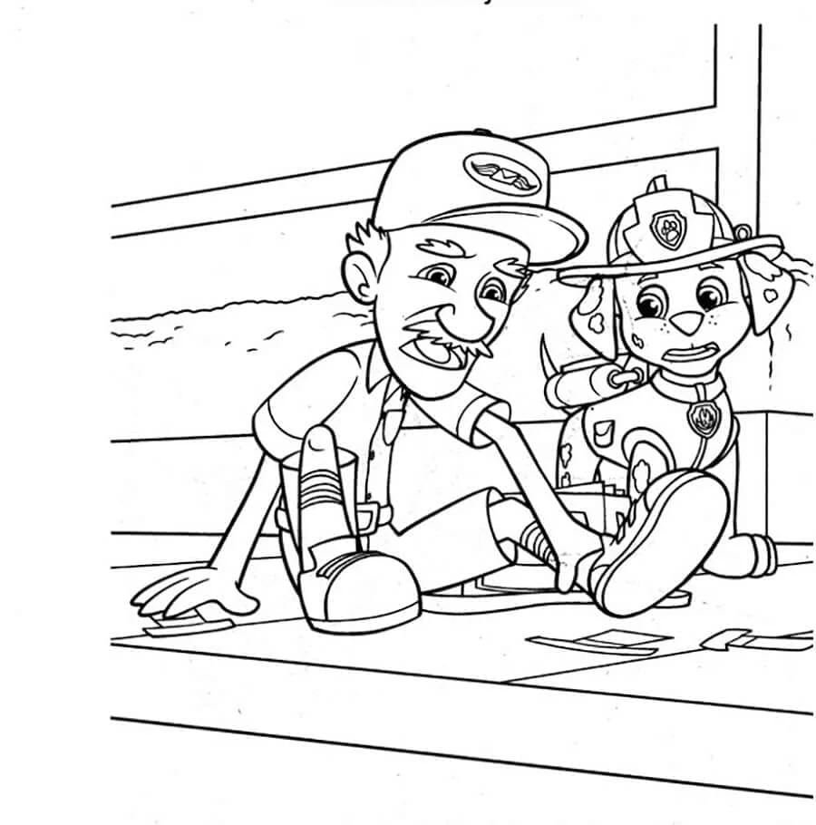Marshall Paw Patrol boyama sayfası #21 – tamamen ücretsiz, çocuklar için