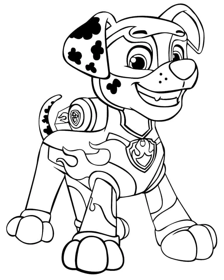 Marshall Paw Patrol boyama sayfası #24 – çocuklarla kaliteli zaman, yaratıcılığı geliştirir