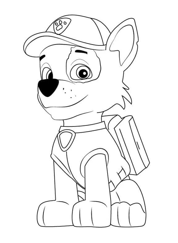 Rocky Paw Patrol boyama sayfası – el becerilerini geliştirir, boyama çalışması