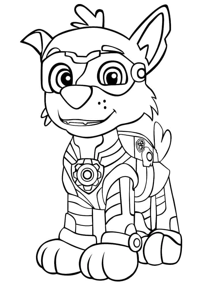 Rocky Paw Patrol boyama sayfası – yaratıcılık, eğlenceli etkinlik