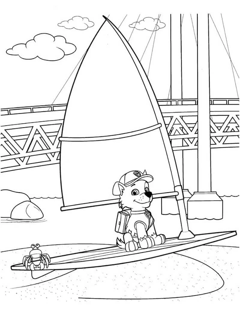 Rocky Paw Patrol boyama sayfası – PDF indir, sevimli karakter