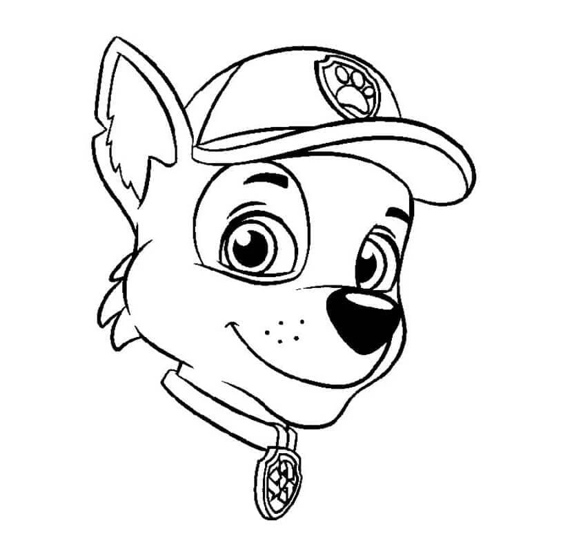 Rocky Paw Patrol boyama sayfası – eğlenceli etkinlik, el becerilerini geliştirir