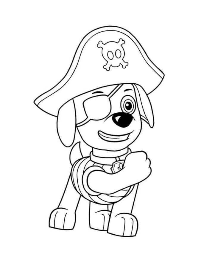 Zuma Paw Patrol boyama sayfası #12 – okul öncesi, evde etkinlik