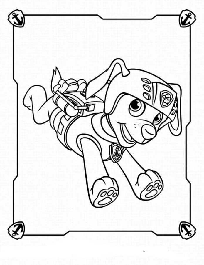Zuma Paw Patrol boyama sayfası #16 – eğitici aktivite, yaratıcılık