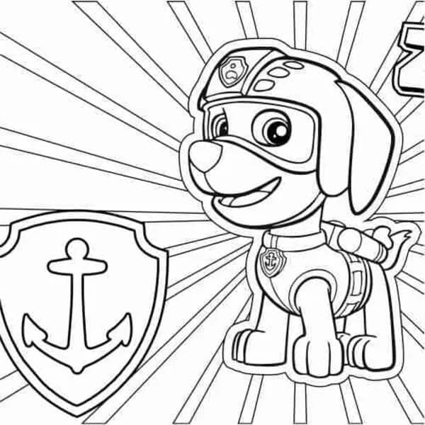 Zuma Paw Patrol boyama sayfası #28 – aile ile vakit geçirme, renk bilgisini öğretir