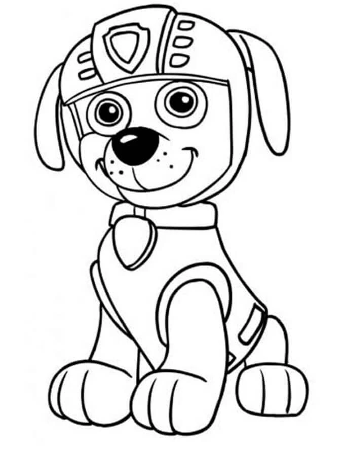 Zuma Paw Patrol boyama sayfası – çocuk aktivitesi, PDF indir