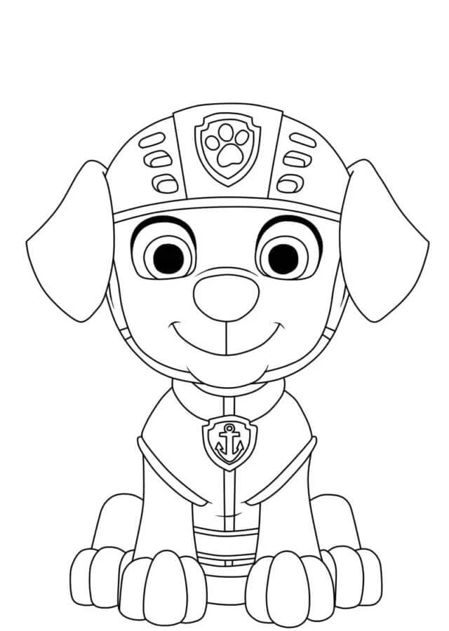Zuma Paw Patrol boyama sayfası – çocuklar için, çizgi film temalı
