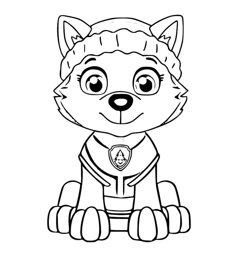 Everest Paw Patrol boyama sayfası – keyifli zaman, renkli çizimler