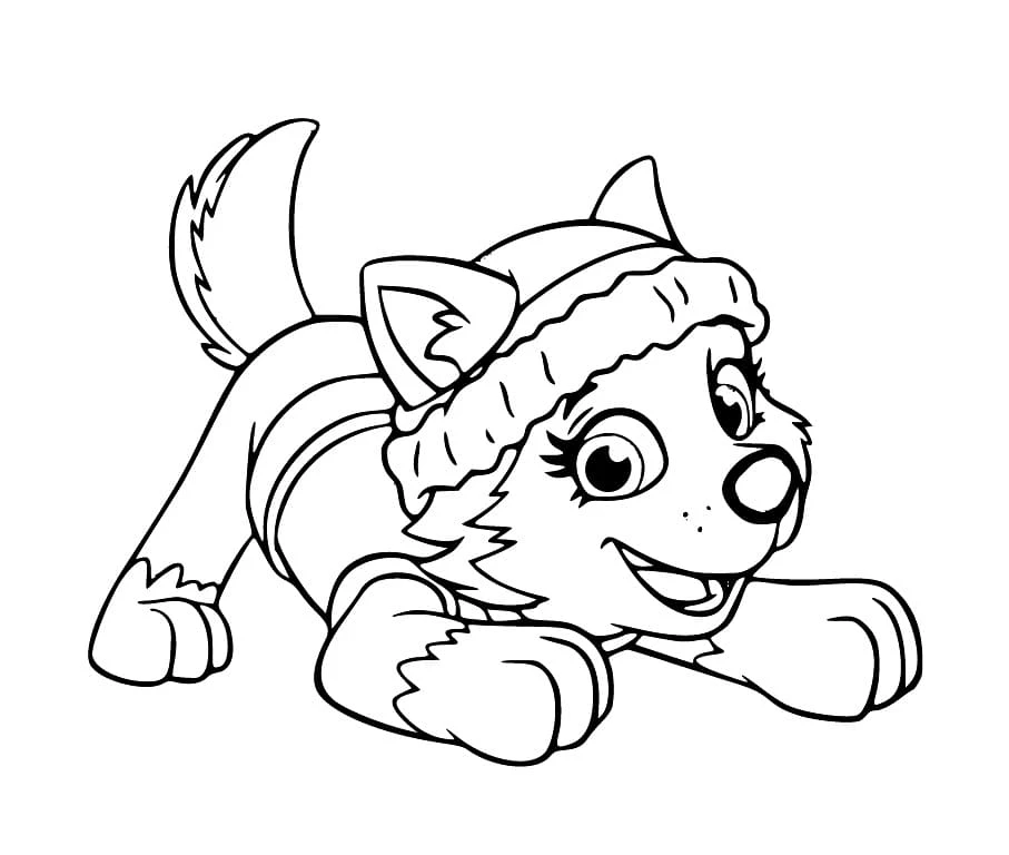 Everest Paw Patrol boyama sayfası – sanatsal çalışma, çocuklar için
