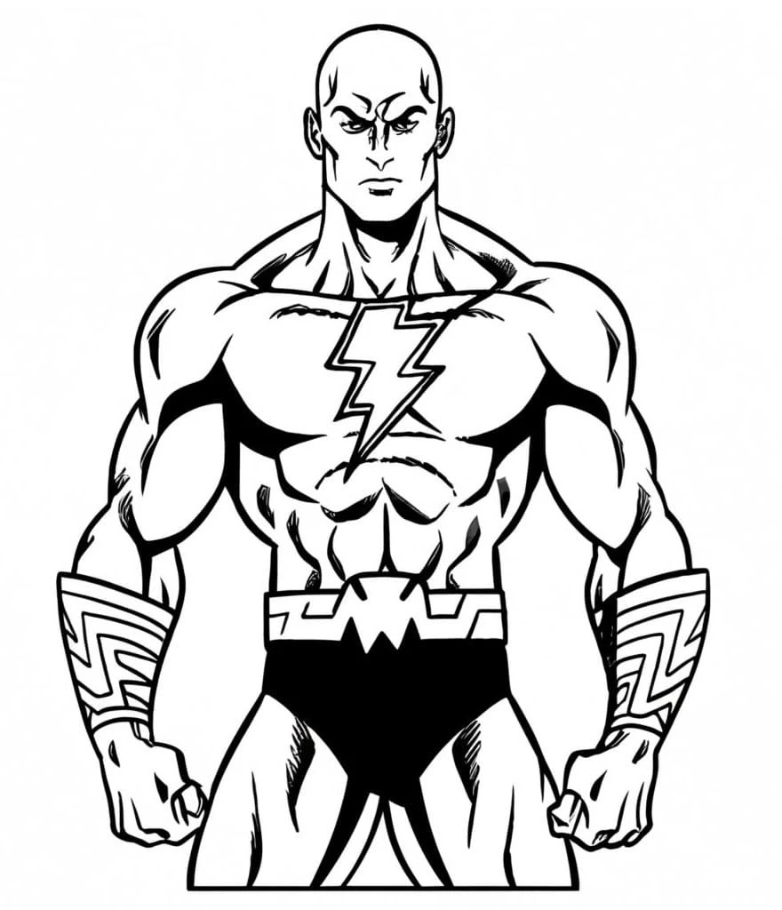 Black Adam boyama sayfası – sanatsal çalışma, çocuklar için