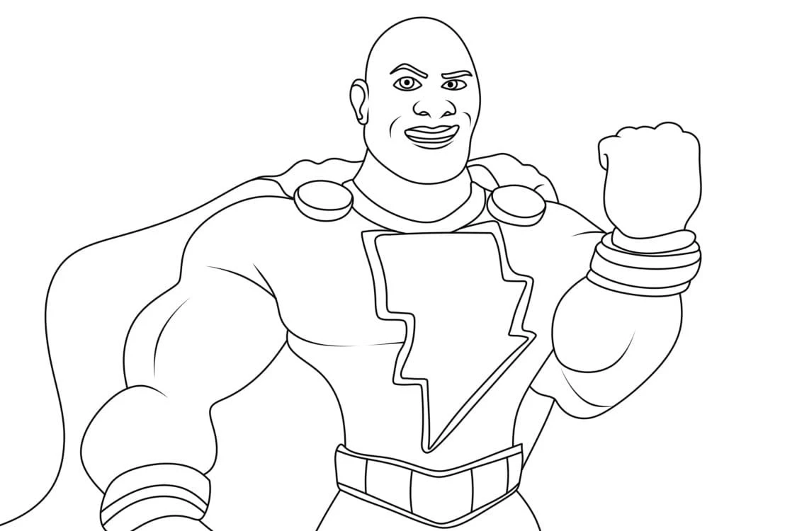 Black Adam boyama sayfası – ücretsiz yazdır, boyama etkinliği
