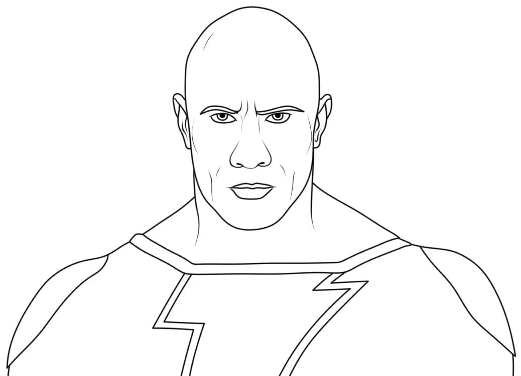 Black Adam boyama sayfası – çocuklar için, çizgi film temalı