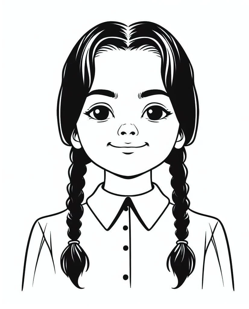 Wednesday boyama sayfası #4 – kolay indirilebilir, eğlenceli öğrenme deneyimi