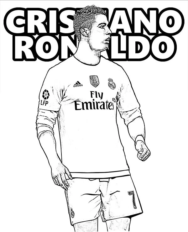 Cristiano Ronaldo boyama sayfası – okul öncesi, evde etkinlik