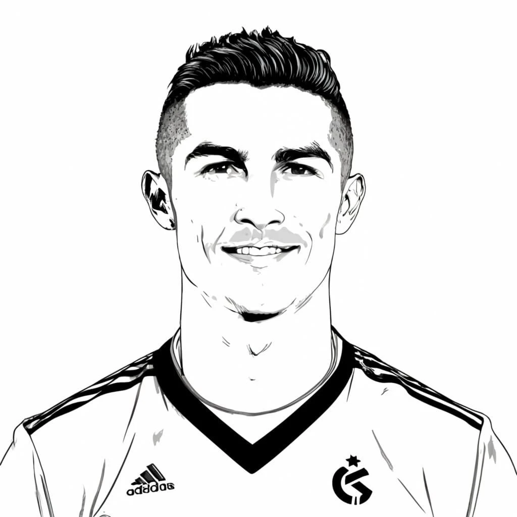Cristiano Ronaldo boyama sayfası – boyama etkinliği, çocuk aktivitesi