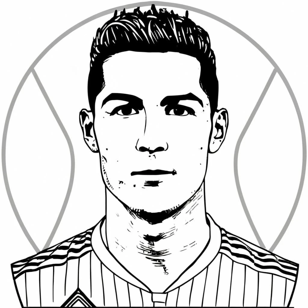 Cristiano Ronaldo boyama sayfası – el becerilerini geliştirir, boyama çalışması