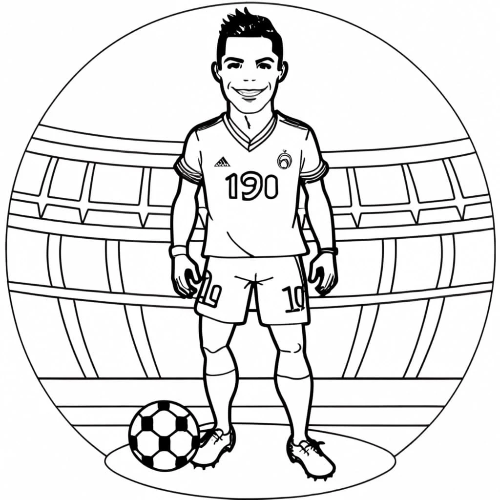 Cristiano Ronaldo boyama sayfası – evde etkinlik, ücretsiz yazdır