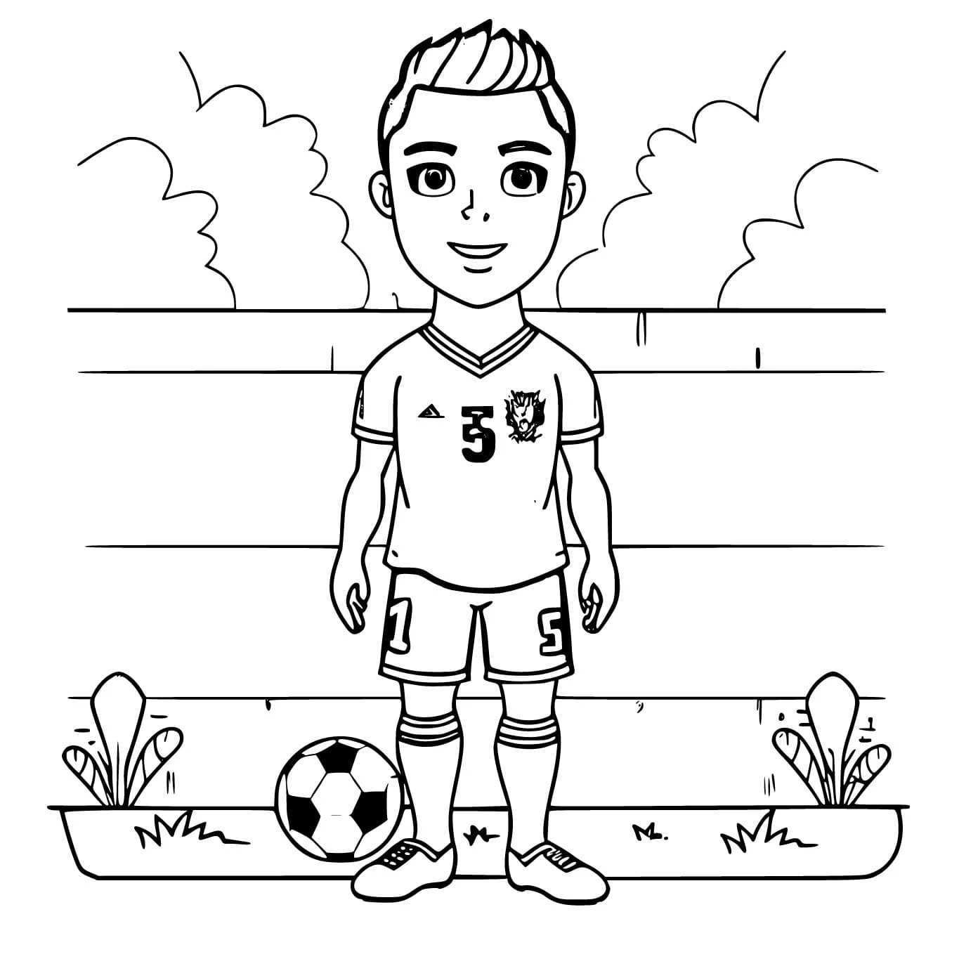 Cristiano Ronaldo boyama sayfası – boyama çalışması, yaratıcılığı geliştirir