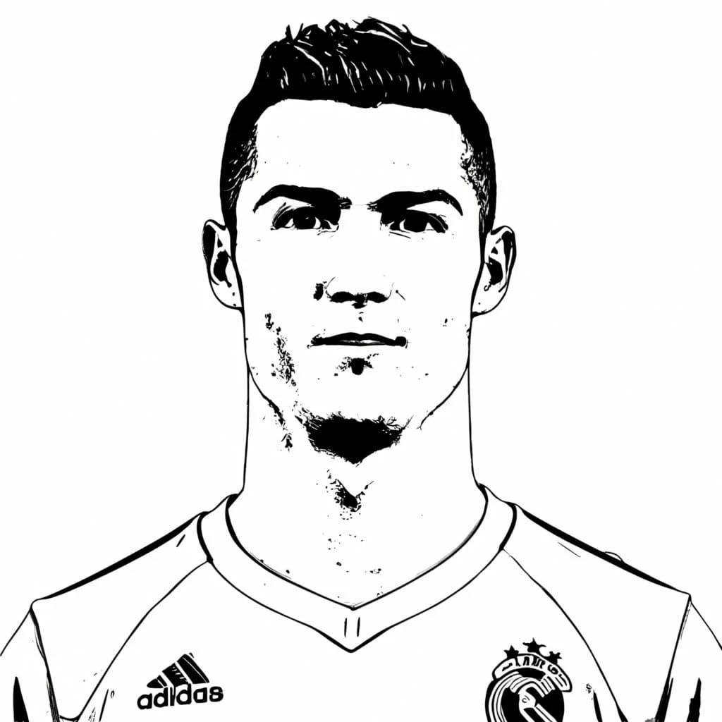 Cristiano Ronaldo boyama sayfası – renkli çizimler, okul öncesi