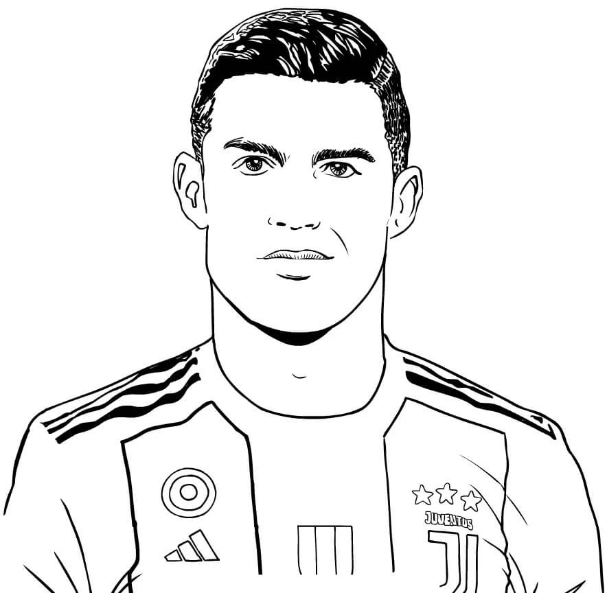 Cristiano Ronaldo boyama sayfası – PDF indir, sevimli karakter
