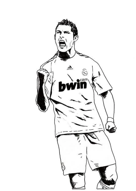 Cristiano Ronaldo boyama sayfası – çocuklar için, çizgi film temalı