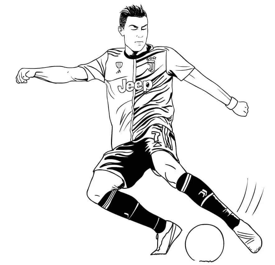 Cristiano Ronaldo boyama sayfası – eğlenceli etkinlik, el becerilerini geliştirir