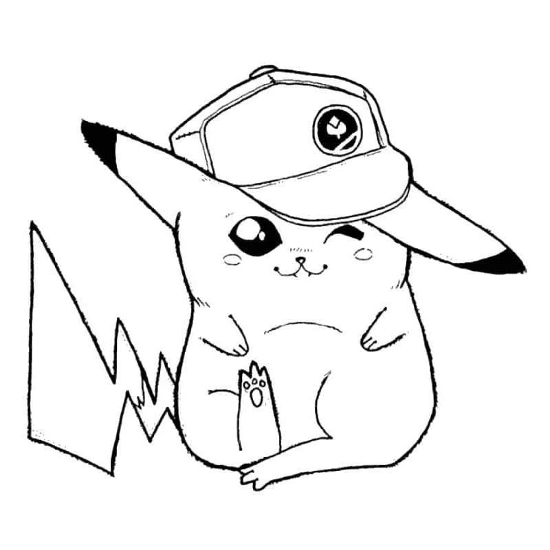 Pikachu boyama sayfası – çizgi film temalı, basit çizim