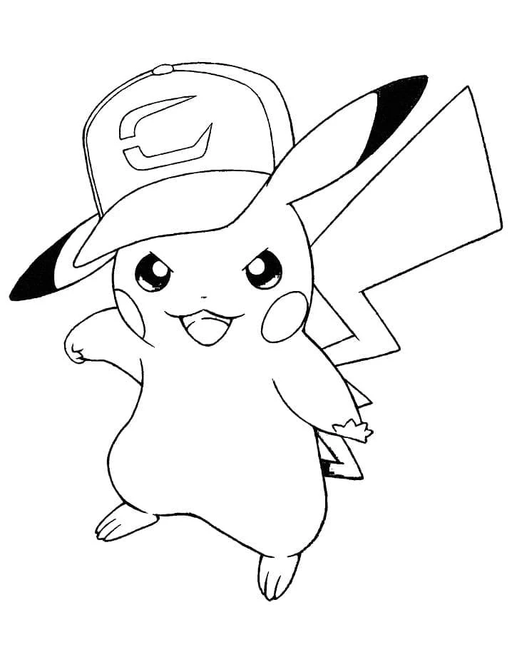 Pikachu boyama sayfası – çocuk aktivitesi, PDF indir