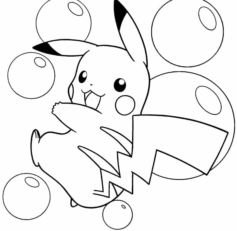 Pikachu boyama sayfası – çocuklar için, çizgi film temalı