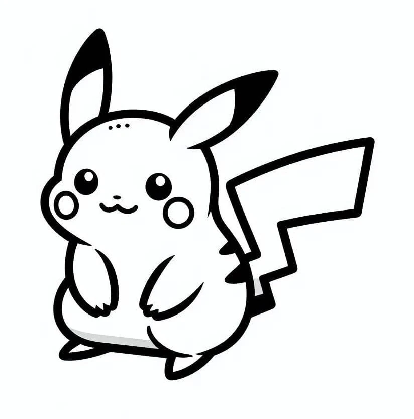 Pikachu boyama sayfası – kolay boyama, eğitici aktivite
