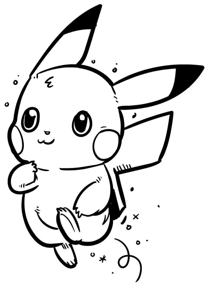 Pikachu boyama sayfası – keyifli zaman, renkli çizimler