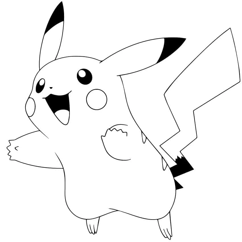 Pikachu boyama sayfası – evde etkinlik, ücretsiz yazdır