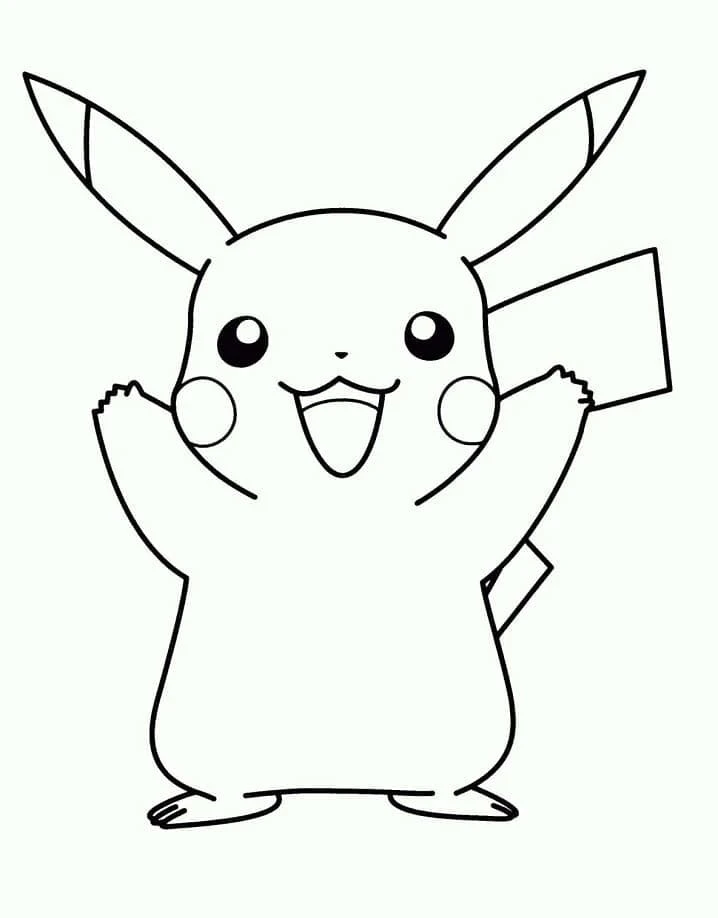 Pikachu boyama sayfası – sevimli karakter, sanatsal çalışma