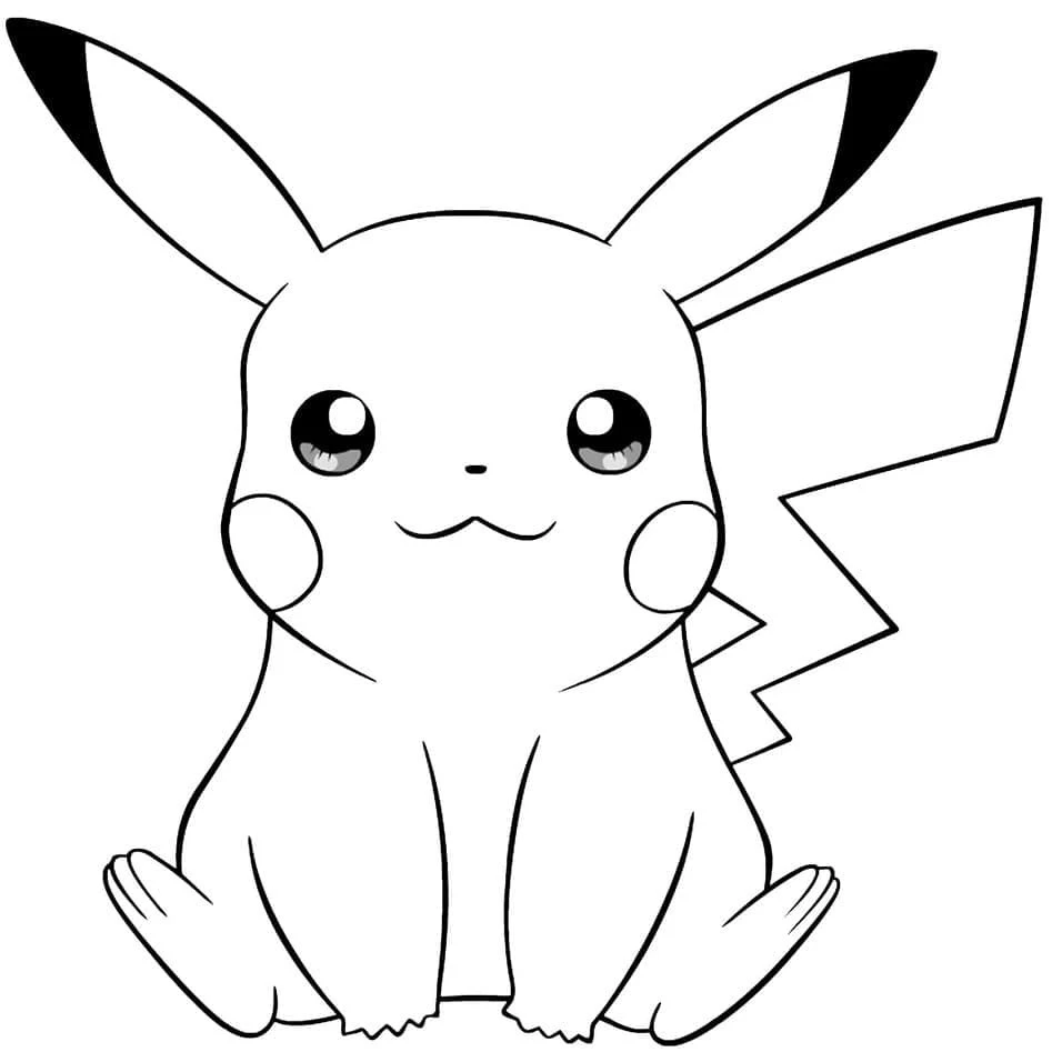 Pikachu boyama sayfası – eğitici aktivite, yaratıcılık