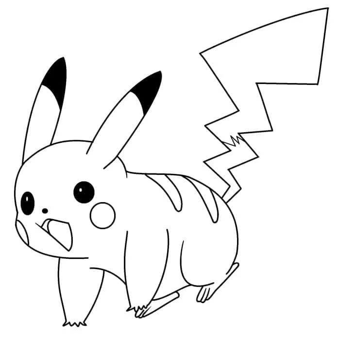 Pikachu boyama sayfası – el becerilerini geliştirir, boyama çalışması