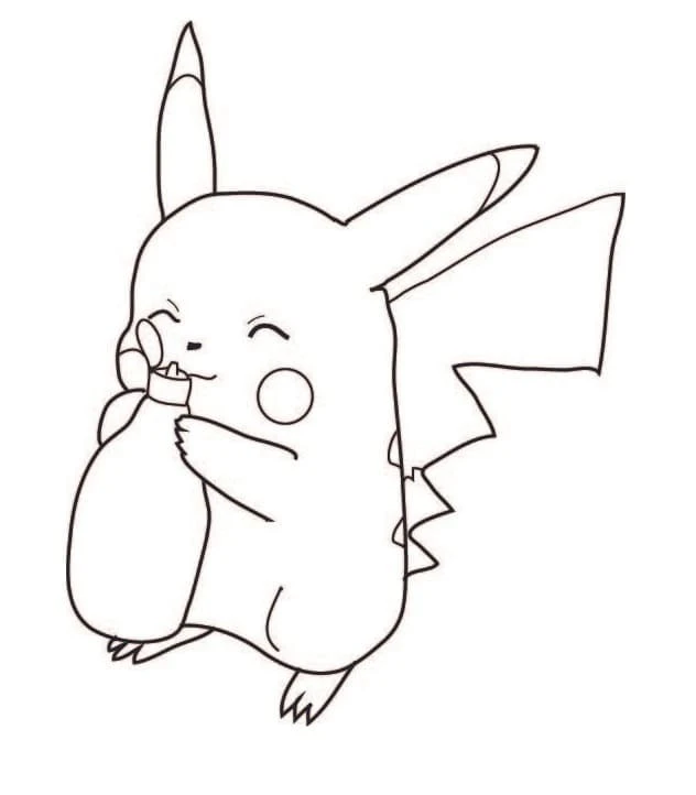 Pikachu boyama sayfası – sanatsal çalışma, çocuklar için